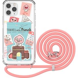 [S2B] Kakao Friends Travel Transparent Bulletproof Card Necklace Case-Transparent Case, Jelly Case, Card Case-Made in Korea